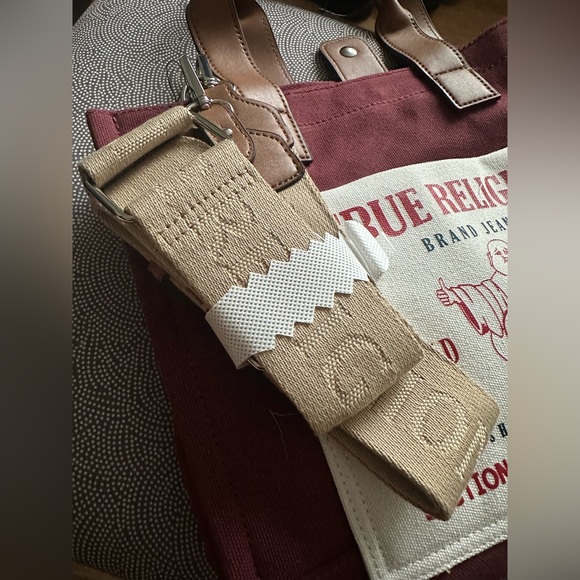 True Religion Tote Shoulder Bag Burgundy - Picture 7 of 7